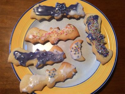 Delicious bat shaped biscuits